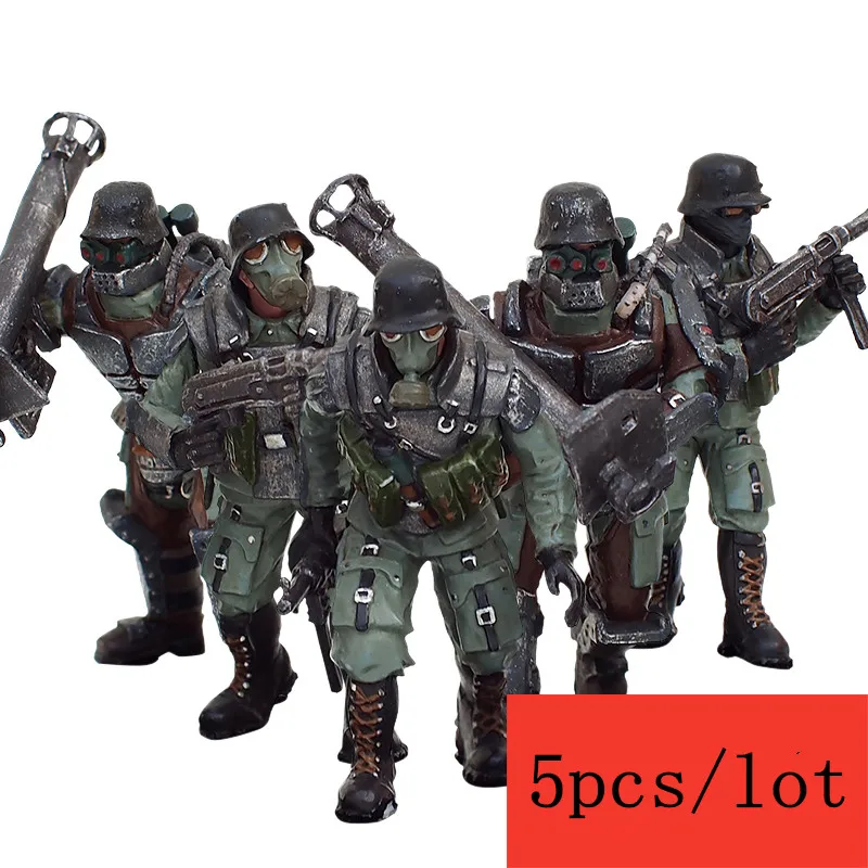 

JOYTOY 1/27 action figures PVC "Steiner assault group " military model set (5pcs/lot ) Toy for children Free shipping
