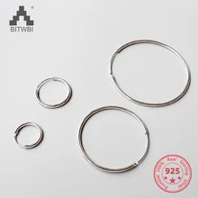 

Fashion Charm 100% 925 Sterling Silver Hoop Earring For Women 10MM 15MM 20MM 30MM 40MM 50MM Big Round Circle Earrings Jewelry