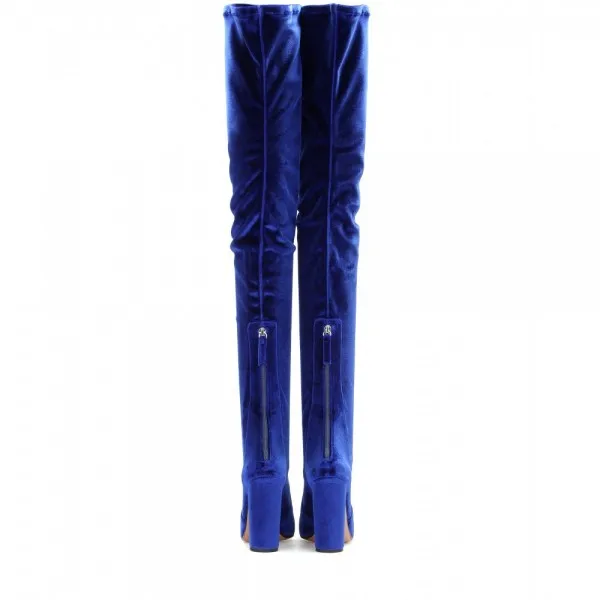 royal_blue_thigh_high_block_heel_velvet_boots