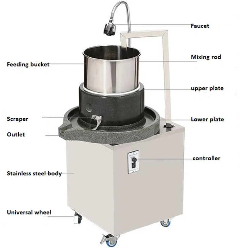 

Electric stone grinder refiner commercial stone grinding machine tofu machine soymilk machine rice pulping machine