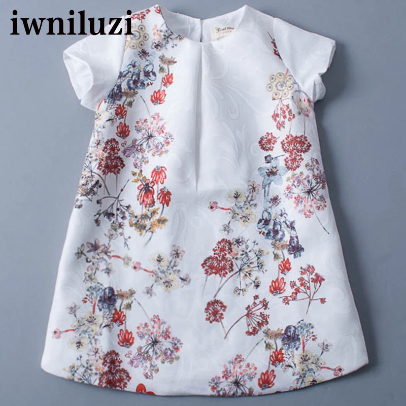 girl dress fashion new children dress kids baby summer full aumunt dress cotton knee length with