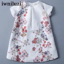 girl dress fashion new children dress kids baby summer full aumunt dress cotton knee length with