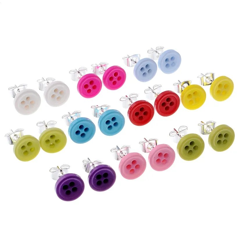 

Free Shipping 10pcs( 5pairs ) Candy Funky Button Earring Post Cute Sweet Gift b0027
