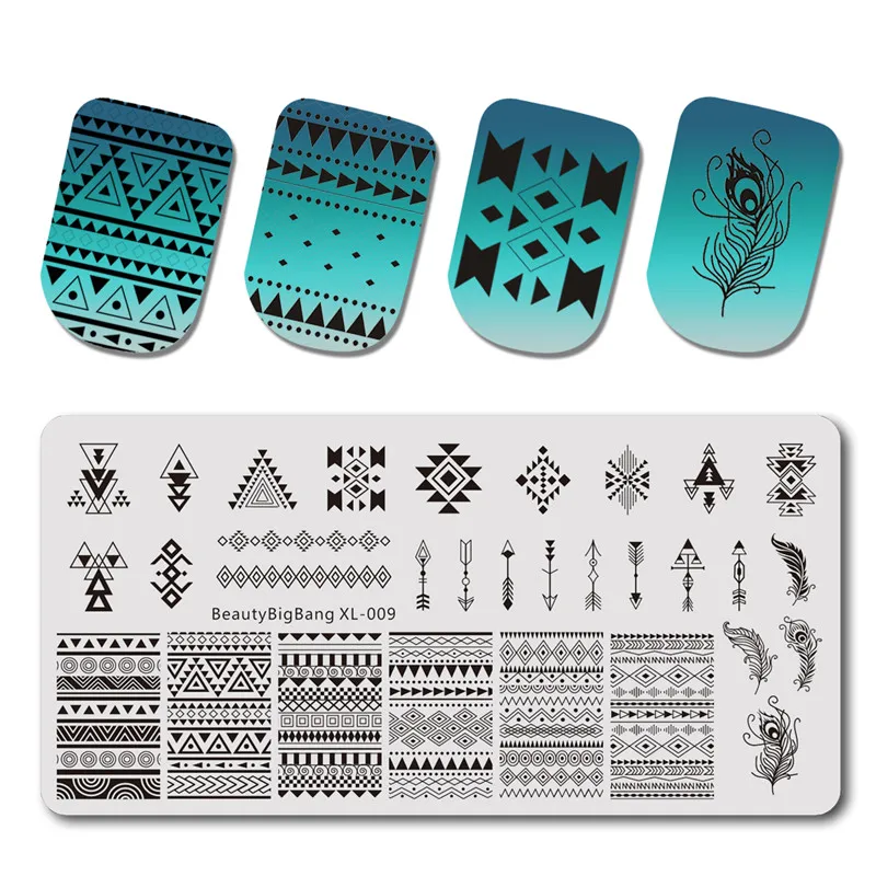 BeautyBigBang штамповочные пластины для ногтей штамповка для ногтей 1 шт. летние цветочные геометрические наклейки для ногтей шаблон для ногтей