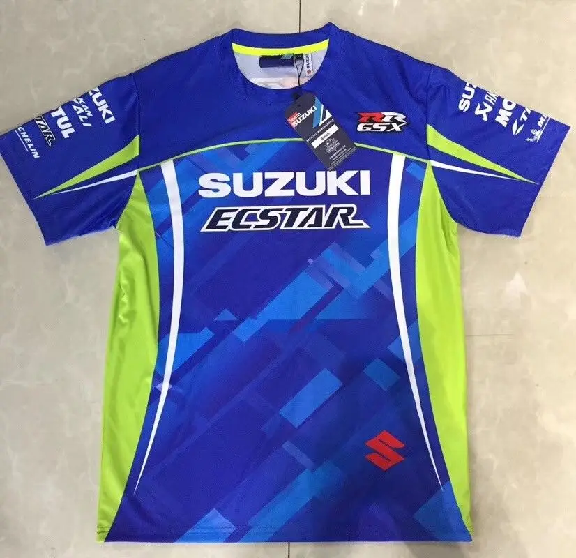 

camiseta for suzuki Motorcycle Racing Motorbike motocross Moto GP shirt Riding men casual short sleeve T shirt Breathable shirt