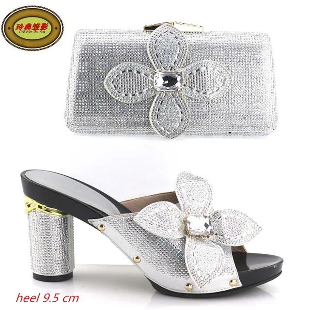 Yh06 Silver Latest Design European Lady Shoes And Bags Sets For Yh06 Silver Latest Design European Lady Shoes And Bags Sets For Party Green Hot Ing African