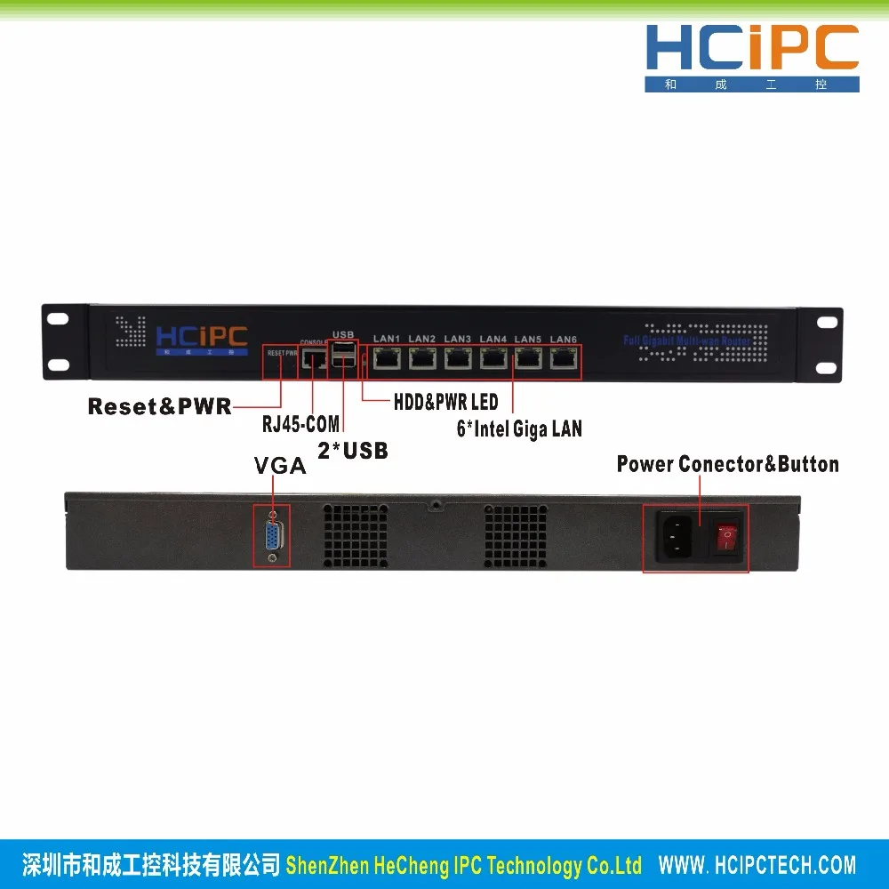 Hcipc B209-1 HCL-SC1037-6LE, Barebone, C1037U 82583 V 6LAN 8-станция для жесткого диска 1U брандмауэр системы, 6LAN материнская плата, 1U 6LAN сетевой маршрутизатор