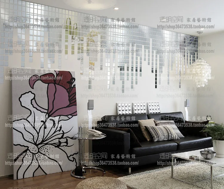 3D Three dimensional crystal mirror wall stickers living room bedroom