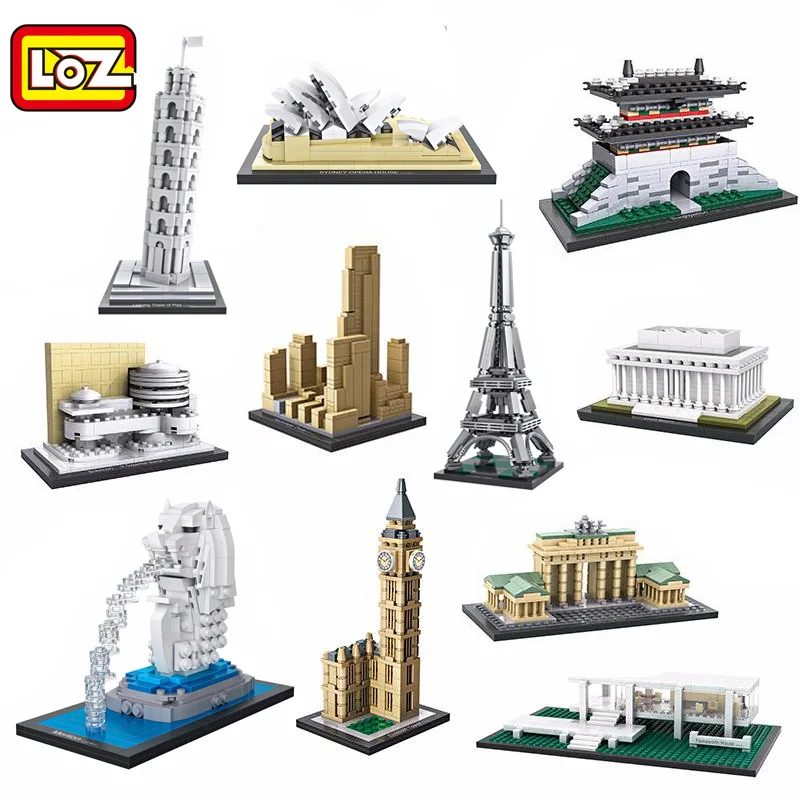 

LOZ Mini Blocks World Famous Architecture Building Blocks White House Leaning Tower of Pisa Bricks Figure model toys