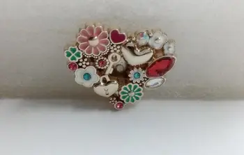 

35x30mm colorful flower heart devorative Alloy metal parts for bag, garment, shoes,DIY purse, leather decorative metal accessory