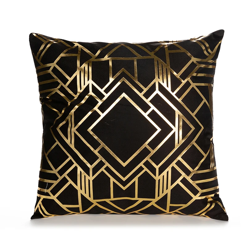 RULDGEE Gold Pillow Case Black And White Golden Painted Pillowcase Decorative Christmas Cushion Cover For Sofa Case Pillows - Цвет: gold-black5