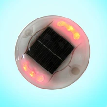 Светодиодный Солнечный алюминиевый сплав IP68 круглая форма маркер предупреждение шоссе солнечная дорога шпилька дорога светоотражающий садовый светильник