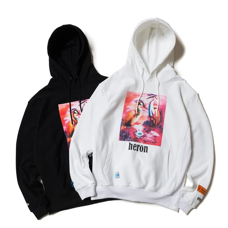 YouthCode High Street Justin Bieber Purpose Tour Heron Preston
Sweatshirts Men Women Oversize Animals 3D Crane H/P Hoodie Men