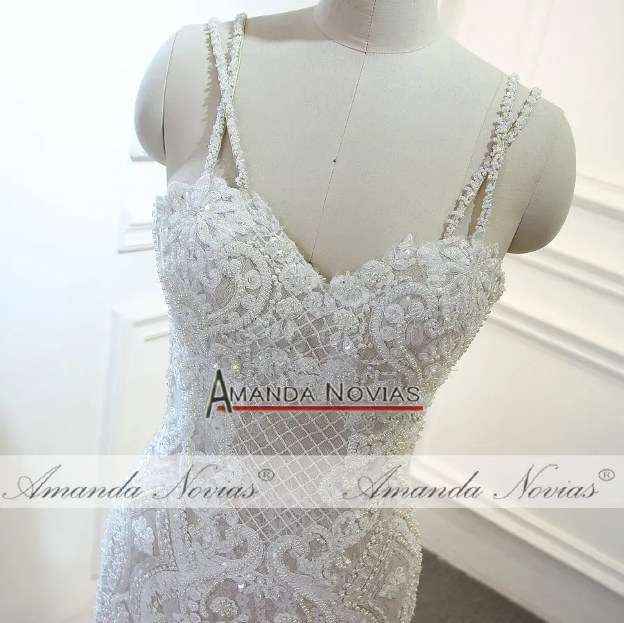 Потрясающее Свадебное платье русалки, блестящее платье с бусинами