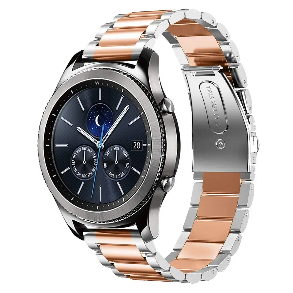 Joyozy 22mm Width Stainless Steel Band for Samsung Gear Sport S3 Watch Strap Metal Wristband Samsung galaxy watch 46mm watchband