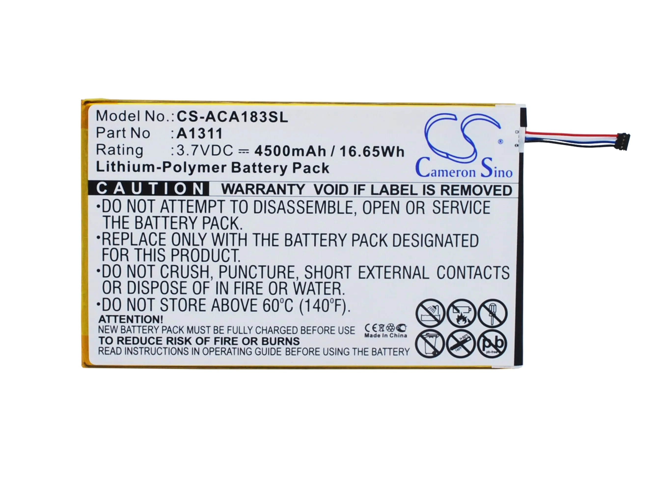 Cameron Sino 4500 мАч аккумулятор A1311 KT.0010M.004 для Acer A1 830 Iconia 8|4500mah battery|cameron sinocameron sino battery |