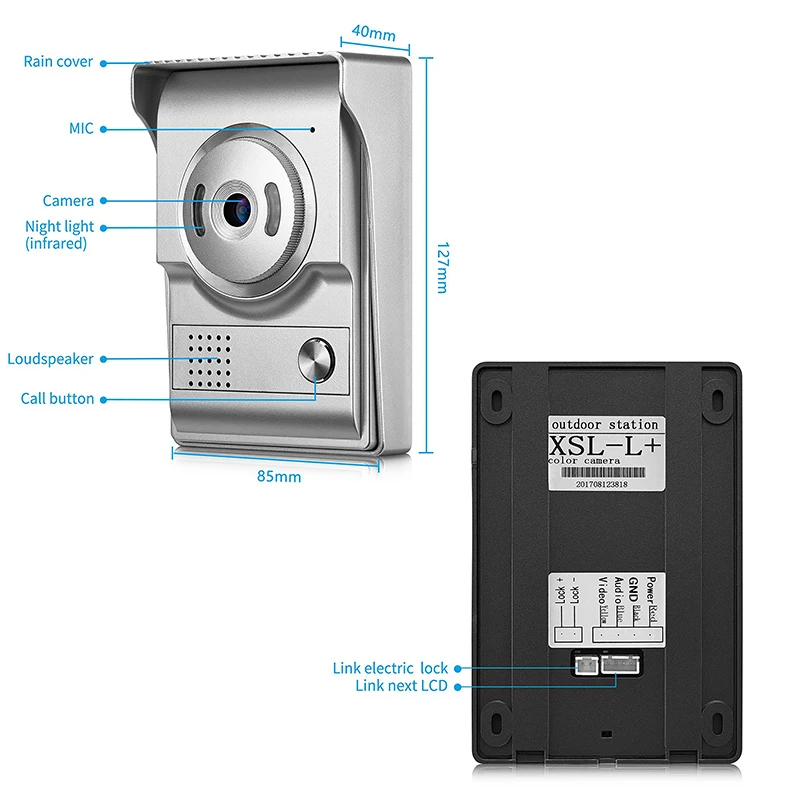 Проводная видеодомофон система 7 дюймов цветной видеодомофон комплект для личного дома с 700TVL камерой IR переговорное устройство с режимом ночной съемки