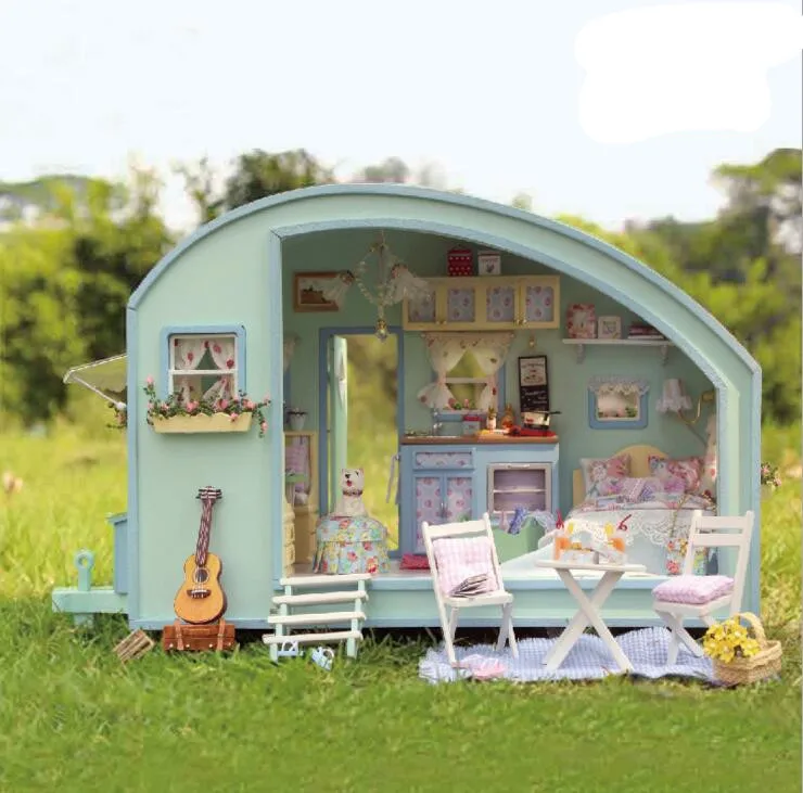 Ручной работы RV кукольный дом мебель Miniatura Diy кукольные домики домик деревянные