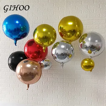 

20pcs 22inch Gold/Silver 4D Round Sphere Shaped Aluminum Foil Balloon Wedding Marriage Birthday Party Decor Supplies
