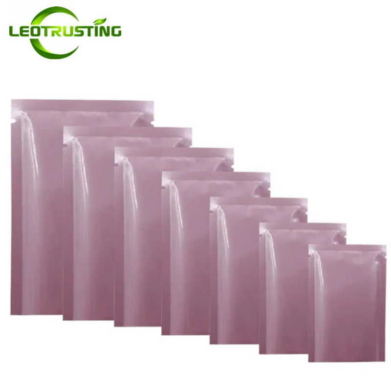

Leotrusting 200pcs Small Pearl Pink Open Top Aluminizing Bag Facial Mask Powder Herbal Packaging Bag Heat Sealing Foil Pouch