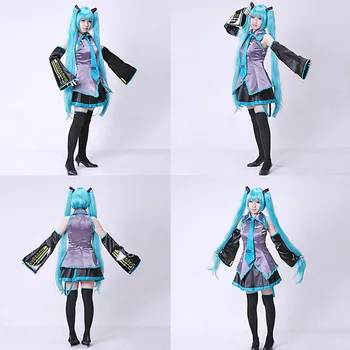 

Halloween Blue Cotton Vocaloid Hatsune Miku Dresses Cosplay Costume