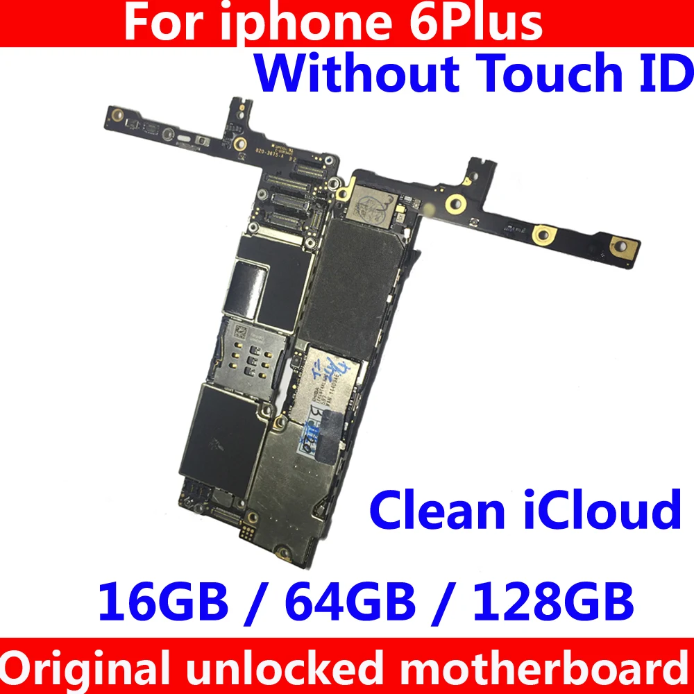 Чистая iCloud для iphone 6 Plus 6 Plus материнская плата без сенсорного ID 16 Гб 64 Гб 128 ГБ оригинальная материнская плата Заводская разблокированная система IOS