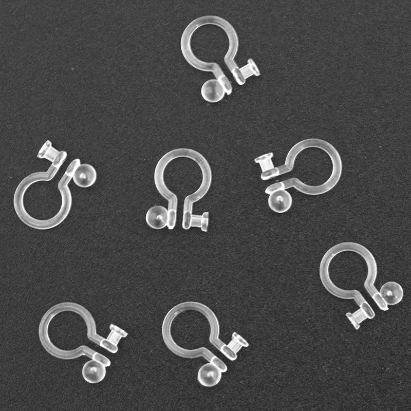 

20pcs The new listed green 07MM/ 0.9mm hole transparent u-shaped earring with ear stud earrings
