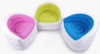 

Comfort flocking inflatable sofa beanbag three color options , flocked durable PVC material living room sofa chair