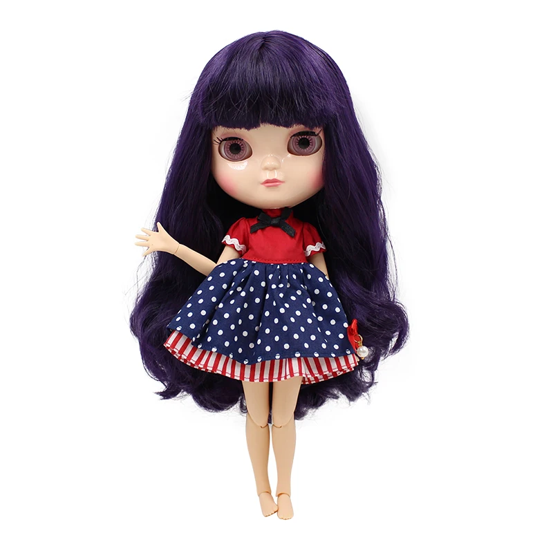 

Free shipping fortune days Nude ICY DOLL with small breast joint body 30cm azone body 230BL169 purple hair with bangs