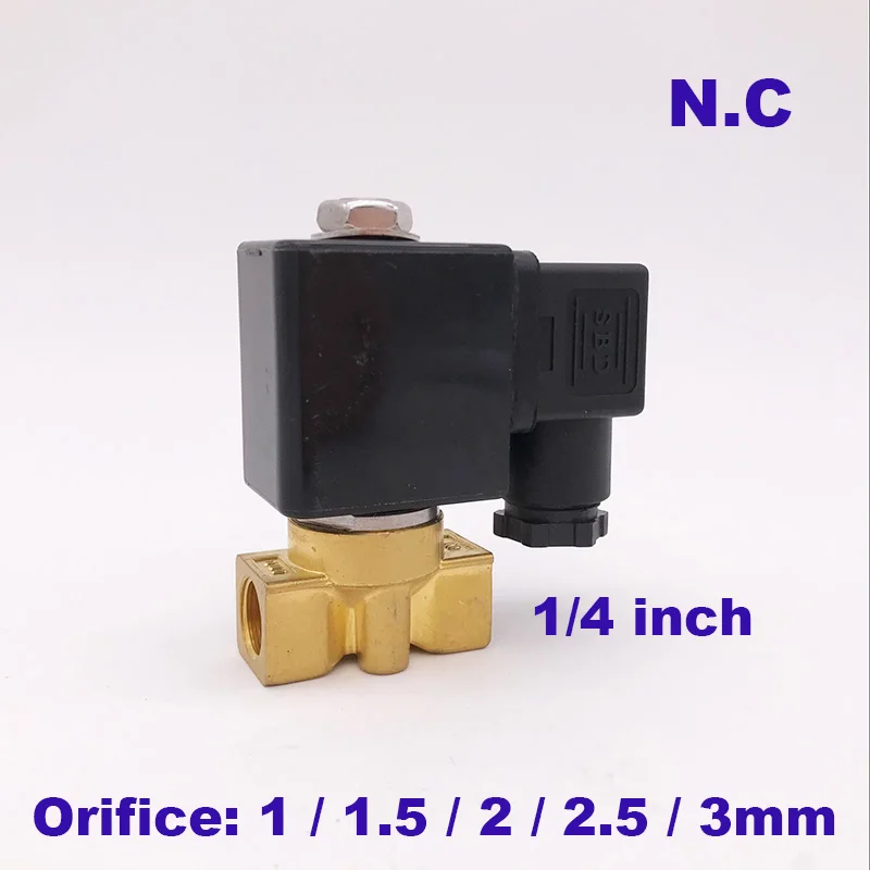 GOGO 0 40/20/15/10/7bar 2 way Pneumatic Brass water valve zero pressure start G1/4" 12V 24VDC