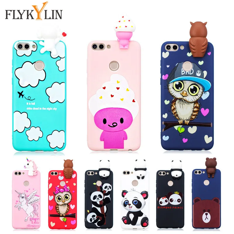

P Smart Case For Coque Huawei P Smart Cover for Fundas Huawei Enjoy 7s Cartoon 3D Doll Toys Candy Soft TPU Silicone Phone Cases