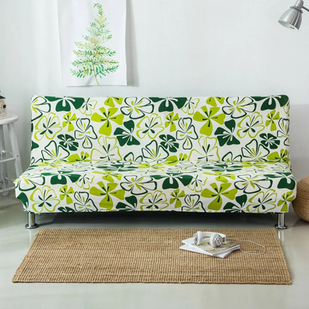 Чехол для дивана без подлокотников эластичный зеленый чехол для дивана ветка дерева безрукий чехол для дивана и кровати Cubre протектор для дивана