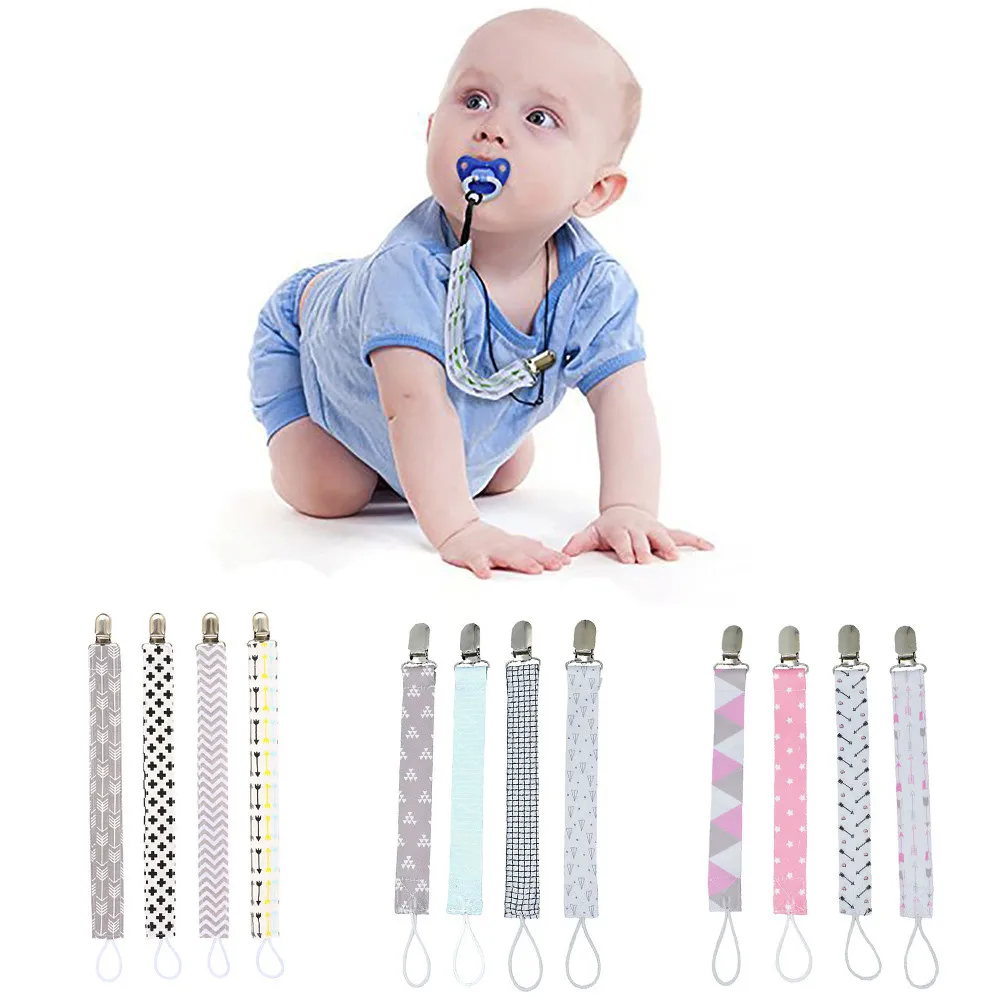 4Pcs Baby Pacifier Chain Clip Holder Nursing Teether Dummy Soother