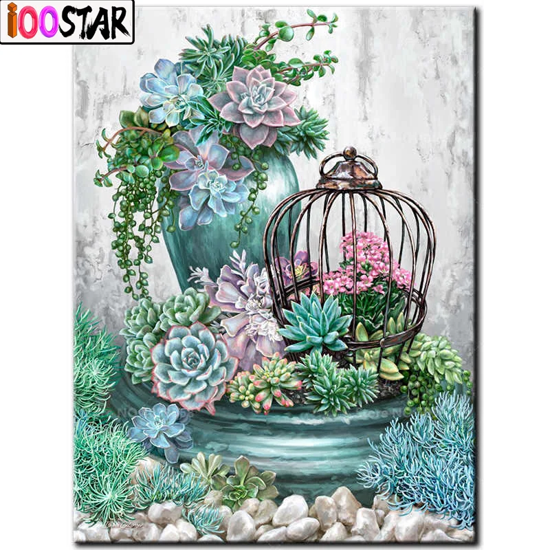

5D DIY Full square/round diamond Painting embroidery Succulent garden Rhinestone Cross stitch mosaic Home Decor Image Gift
