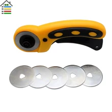 45mm Rotary Cutter For OLFA Fabric Paper Vinyl Circular Cutting Tools Patchwork Leather Craft With 5pcs Blades Free Shipping