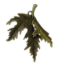 DoreenBeads цинковый металлический сплав очарование подвески лист талисманы из античной бронзы DIY Изготовление ювелирных изделий 54 мм(2 1/") x 44 мм(1 6/8"), 1 шт