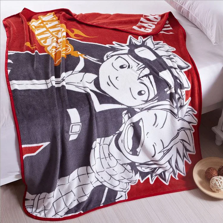 

2Style Anime Fairy Tail Soft Stuffed Warm Blanket Plush Cartoon Office Bus Air Conditioning Nap Bed Sofa Comfortable Blanket Toy