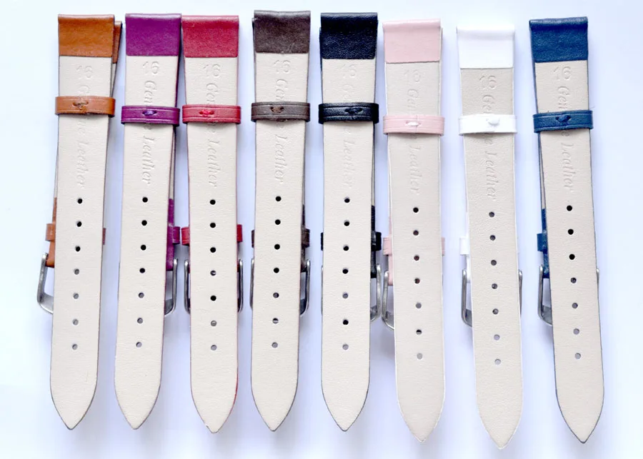 1PCS 12MM 14MM 16MM 18MM 20MM 22MM smooth grain genuine leather (cow split) watch band watch strap men and women straps WS0119