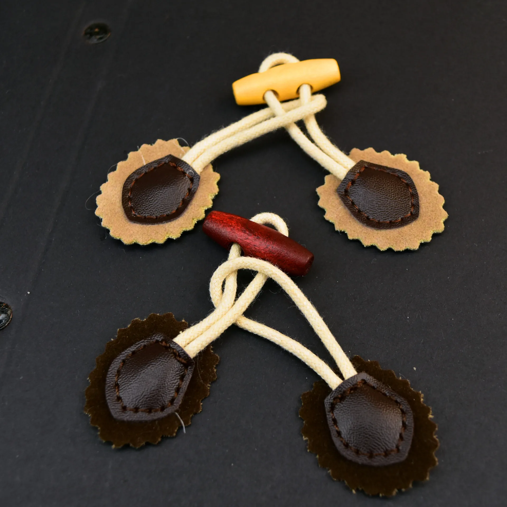 5 Pairs/lot Wooden Fasten Toggle Buttons Fashion Combined Buttons for