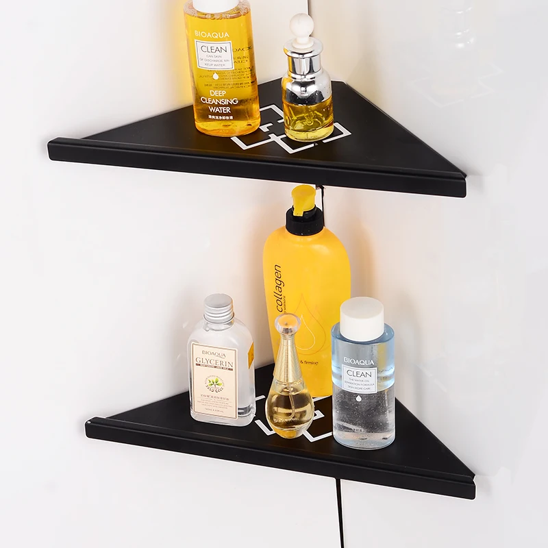 Kaufen Bad Regal Organizer Schwarz Edelstahl Bad Regale Wand Regal Dusche Storage Rack Wc Ecke Caddy Shampoo Rack