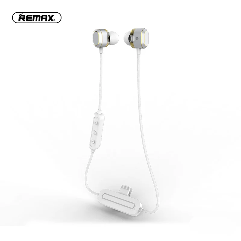 Original Remax Sports Bluetooth Headset Wireless Stereo Music Earphone Bluetooth 5.0 Double Moving Circle For iPhone Xiaomi - Цвет: Белый