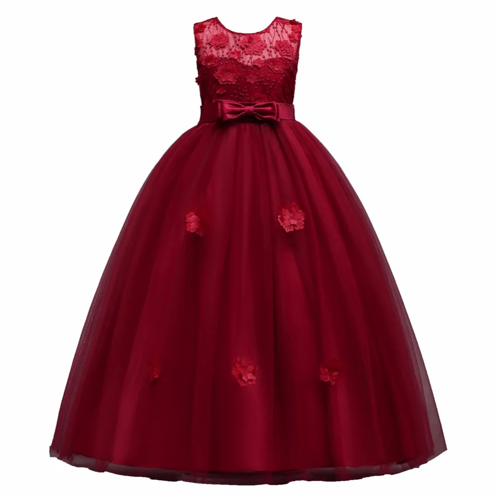 

Girls Dress 2018 Long Party Wedding Kids Dresses For Girls Winter Vestidos Princess Dress Children Clothing Costume 10 12 Years