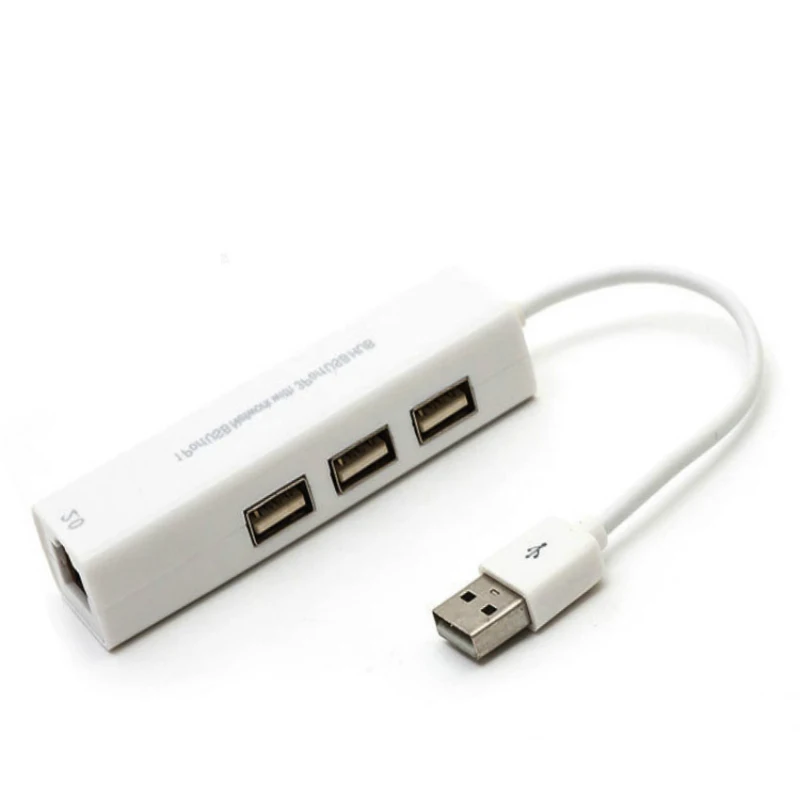 Адаптер USB Ethernet usb хаб для сетевой карты RJ45 Lan Mac iOS Windows 98SE/2000/ME/XP/Vista/7 с 3 портами 2 0