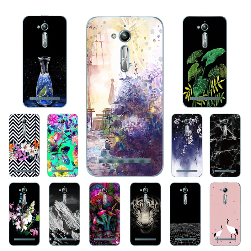 for Asus Zenfone Go ZB500KL ZB500KG Soft Case zenfone Silicon Cover Botanic Printing ZB500kl |