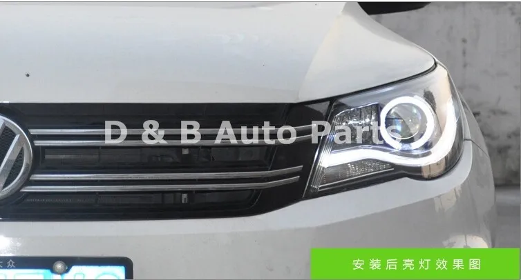 1 пара абсолютно новые светодиодные фары светодиодный фонарь Светодиодные фары для Volkswagen Tiguan 2010-2012'