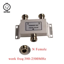 ZQTMAX разветвитель питания 1-2 способ 380-2500 МГЦ 50 Ом для мобильного сигнала Усилитель gsm делитель N женский 2G 3g 4g повторитель