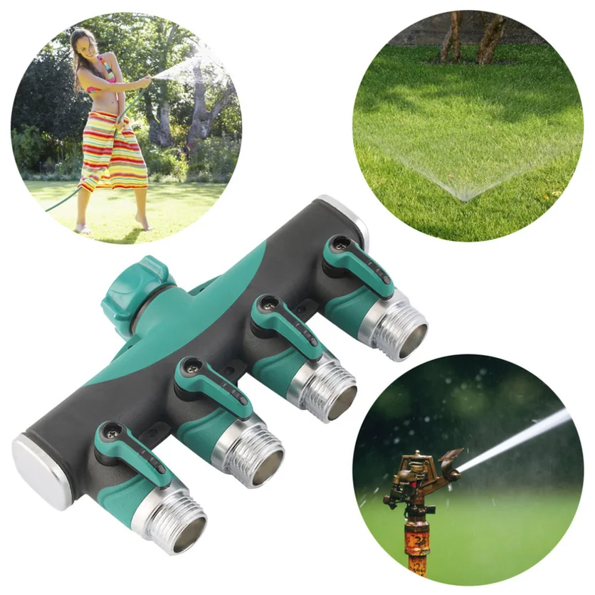 

New 3/4 inch Garden Hose Pipe Splitter Plastic Drip Irrigation Water Connector Agricultural 4 Way Tap Connectors Good Quality