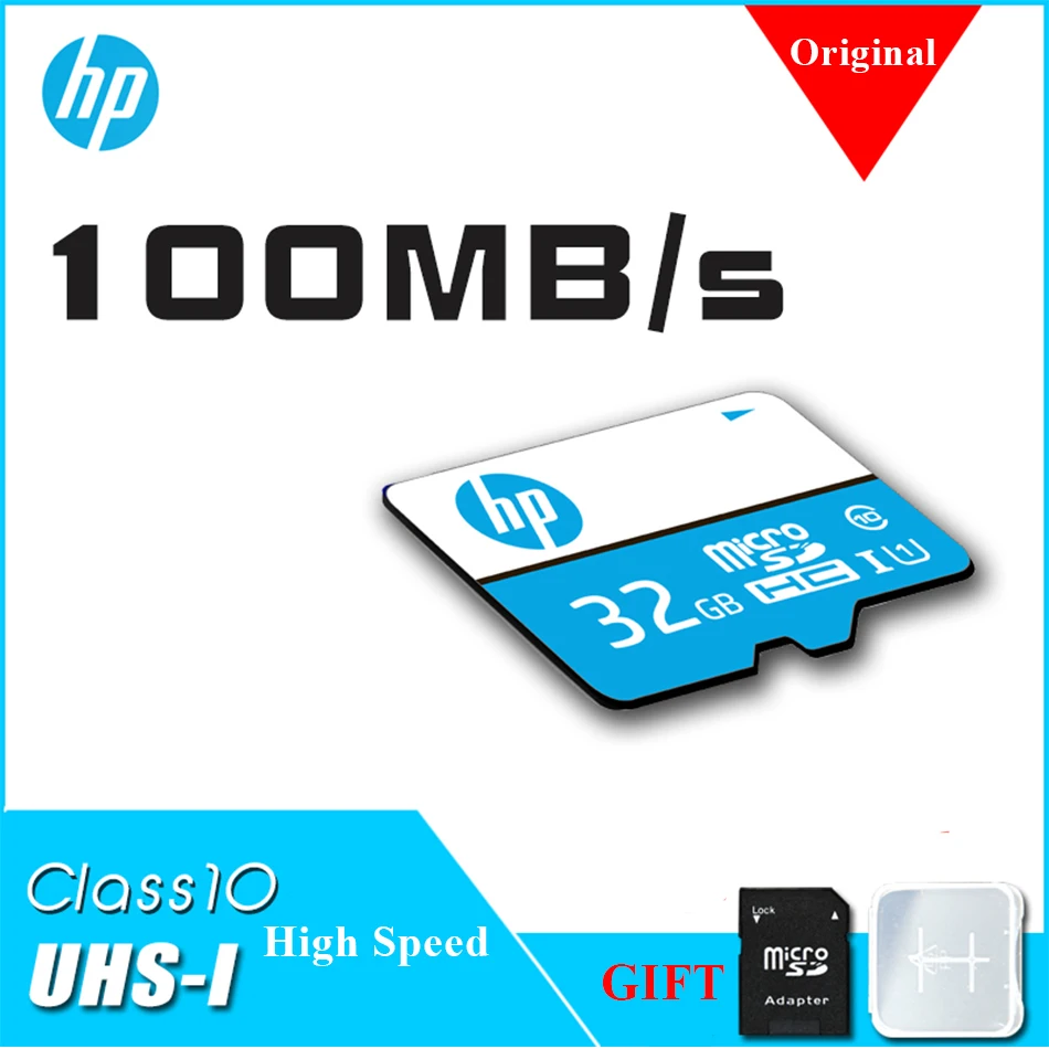 

100% Original HP Micro SD card Class10 UHS-I TF card 16GB 32GB 64GB 128GB 100Mb/s memory card for Camera Samrtphone Tablet TV