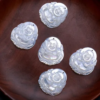 

20/PCS 2019 New Natural Australian Pearl Seashell Buddha Statue Maitreya Buddha Carving Pendant Shell Buddhist Products Jewelry