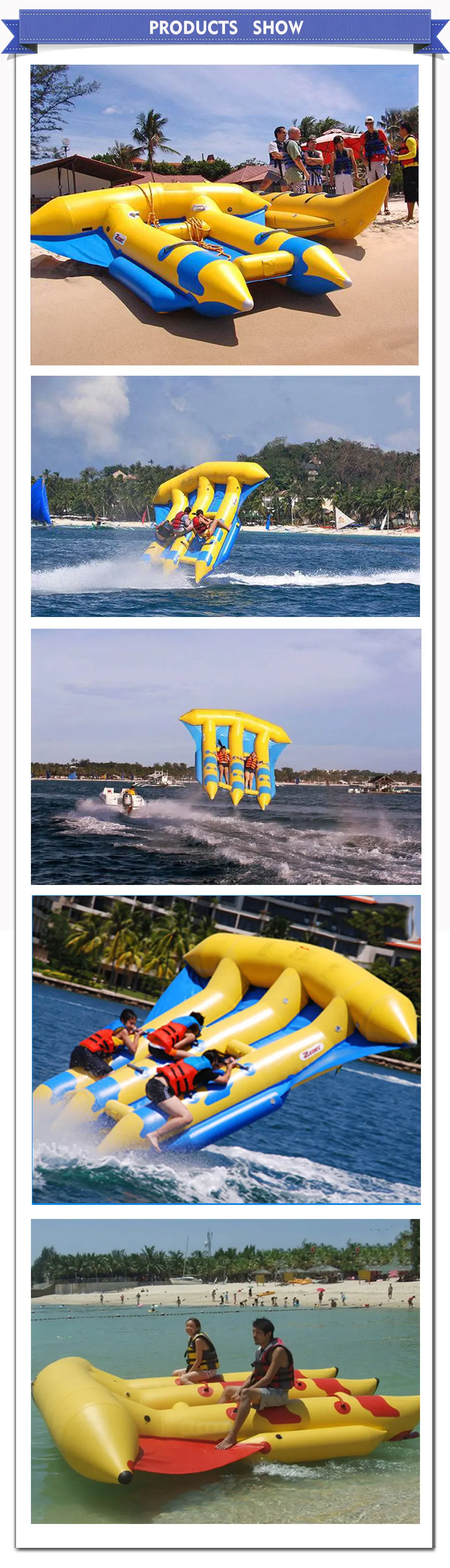 Горячая продажа водяных игрушек, надувная лодка банана воды, водная Летающая Рыбная лодка, аквапарк